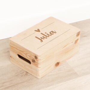 Houten Herinneringskist / Memorybox Hartje - Gepersonaliseerd - gravering