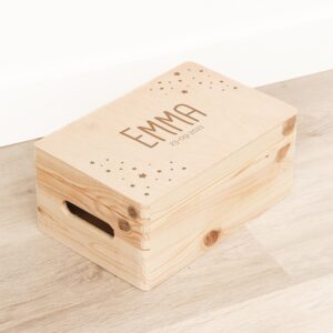 Houten Herinneringskist / Memorybox Sterren - Gepersonaliseerd - gravering