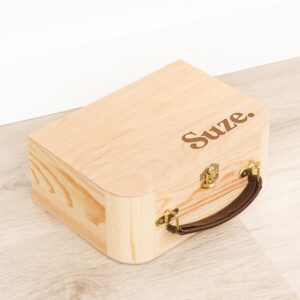Houten Logeerkoffer Stijlvol - Gepersonaliseerd - gravering