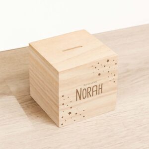 Houten Spaarpot Sterren - Gepersonaliseerd - gravering