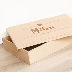 Houten Speelbak / Speelrijstbak Hartje - Gepersonaliseerd - gravering