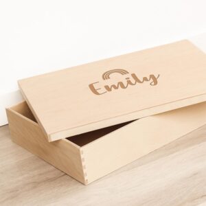 Houten Speelbak / Speelrijstbak Regenboog - Gepersonaliseerd - gravering