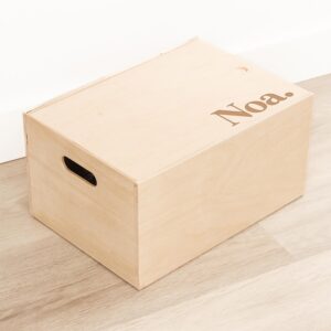 Houten Speelgoedkist / Herinneringskist Stijlvol - Gepersonaliseerd - gravering