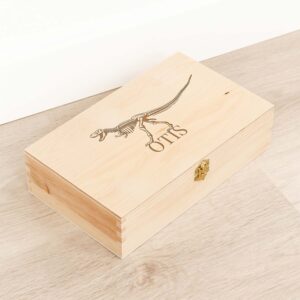 Houten Tekenkist / Penselendoos Dinosaurus - Gepersonaliseerd - gravering