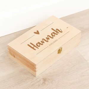 Houten Tekenkist / Penselendoos Hartje - Gepersonaliseerd - gravering