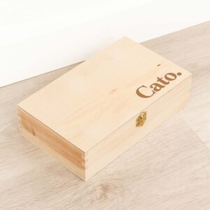 Houten Tekenkist / Penselendoos Stijlvol - Gepersonaliseerd - gravering
