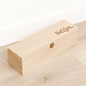 Houten Wijnkist Stijlvol - Gepersonaliseerd - gravering
