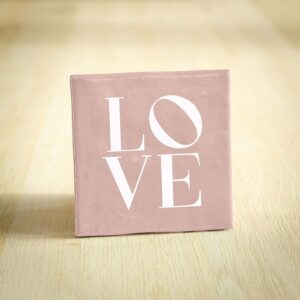 Tegeltje - LOVE | Roze & Wit | 10x10cm