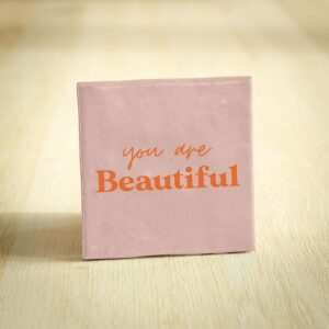 Tegeltje - You are beautiful | Roze & Oranje | 10x10cm