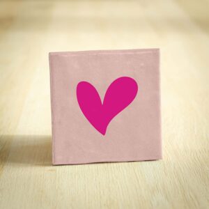 Tegeltje - Hartje | Roze & Felroze | 10x10cm