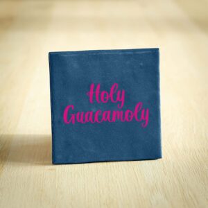 Tegeltje - Holy Guacamoly | Blauw & Felroze | 10x10cm