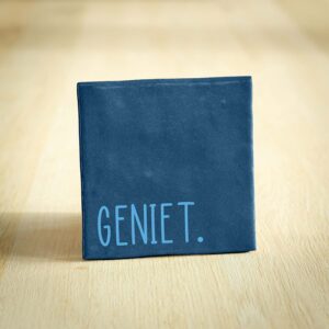 Tegeltje - GENIET | Blauw & Lichtblauw | 10x10cm
