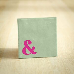 Tegeltje - Ampersand | Lichtgroen & Felroze | 10x10cm