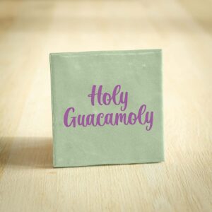 Tegeltje - Holy Guacamoly | Lichtgroen & Lichtpaars | 10x10cm