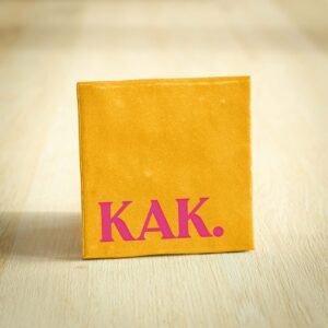 Tegeltje - KAK | Geel & Felroze | 10x10cm