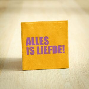 Tegeltje - Alles is liefde! | Geel & Lichtpaars | 10x10cm