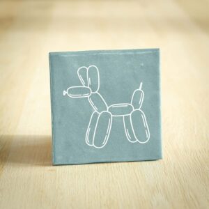 Tegeltje - Ballonhond | Lichtblauw & Wit | 10x10cm