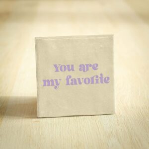 Tegeltje - You are my favorite | Beige & Lichtpaars | 10x10cm