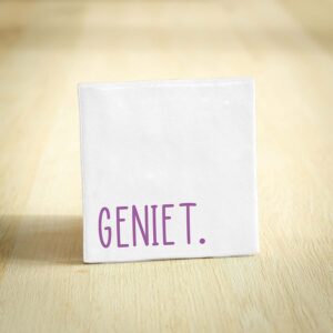 Tegeltje - GENIET | Wit & Paars | 10x10cm