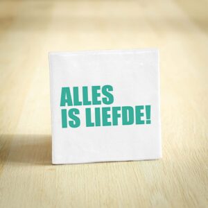 Tegeltje - Alles is liefde! | Wit & Zeegroen | 10x10cm