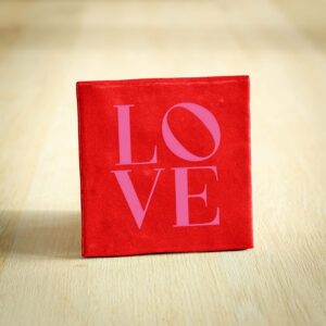 Tegeltje - LOVE | Rood & Lichtroze | 10x10cm