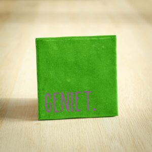 Tegeltje - GENIET | Felgroen & Paars | 10x10cm