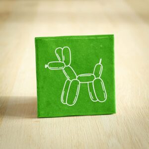 Tegeltje - Ballonhond | Felgroen & Wit | 10x10cm