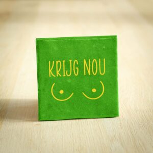 Tegeltje - Krijg nou tieten | Felgroen & Geel | 10x10cm