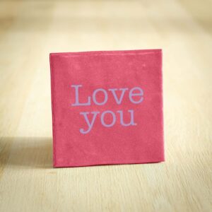Tegeltje - Love you | Donkerroze & Lichtpaars | 10x10cm