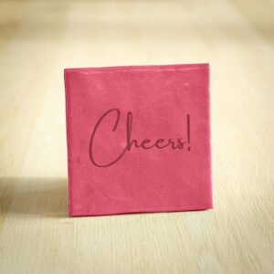 Tegeltje - Cheers! | Donkerroze & Bordeaux | 10x10cm