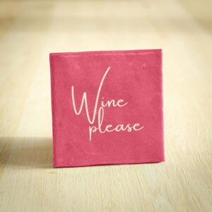 Tegeltje - Wine Please | Donkerroze & Creme | 10x10cm