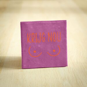 Tegeltje - Krijg nou tieten | Paars & Oranje | 10x10cm