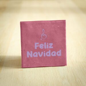 Tegeltje - Feliz Navidad | Donkerroze & Lichtroze | 10x10cm