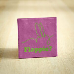 Tegeltje - Flappie? | Paars & Groen | 10x10cm