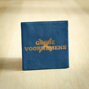 Tegeltje - Goede Voornemens | Blauw & Goud | 10x10cm