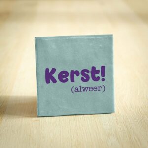 Tegeltje - Kerst (alweer) | Lichtblauw & Paars | 10x10cm