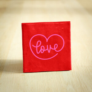 Tegeltje - Love Hart | Rood & Lichtroze | 10x10cm