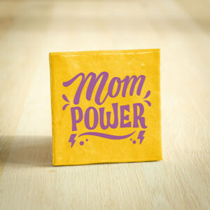 Tegeltje - Mom Power | Geel & Paars | 10x10cm