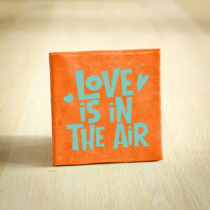 Tegeltje - Love is In The Air | Oranje & Zeegroen | 10x10cm