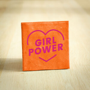 Tegeltje - Girl Power | Oranje & Fuchsia | 10x10cm