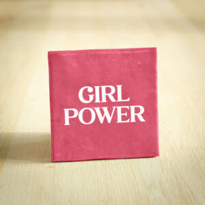 Tegeltje - Girl Power | Donkerroze & Wit | 10x10cm