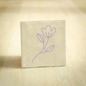 Tegeltje - Bloem | Beige & Lila | 10x10cm