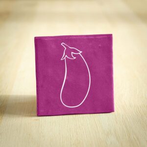 Tegeltje - Aubergine | Paars & Wit | 10x10cm