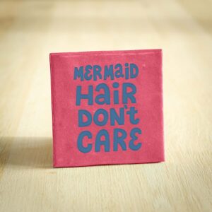 Tegeltje - Mermaid Hair Don't Care | Donkerroze & Blauw | 10x10cm
