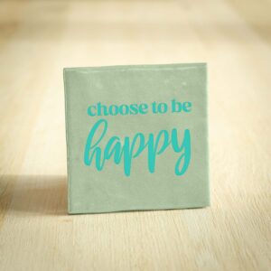 Tegeltje - Choose To Be Happy | Lichtgroen & Zeegroen | 10x10cm