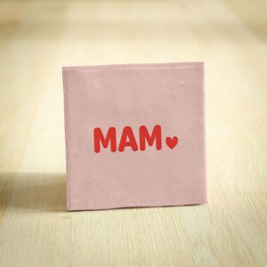 Tegeltje - Mam | Roze & Rood | 10x10cm