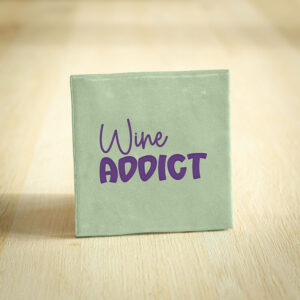 Tegeltje - Wine Addict | Lichtgroen & Paars | 10x10cm