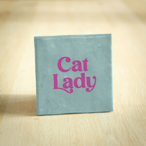 Tegeltje - Cat Lady | Lichtblauw & Paars | 10x10cm