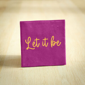 Tegeltje - Let it be | Paars & Geel | 10x10cm