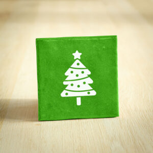 Tegeltje - Kerstboom | Lichtgroen & Wit | 10x10cm
